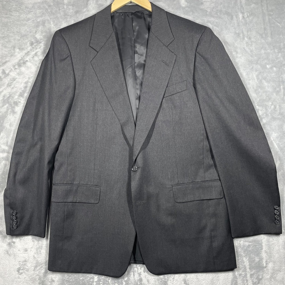 Hickey Freeman Blazer Mens 44 Regular Gray Wool Roots Classic Suit Jacket Coat